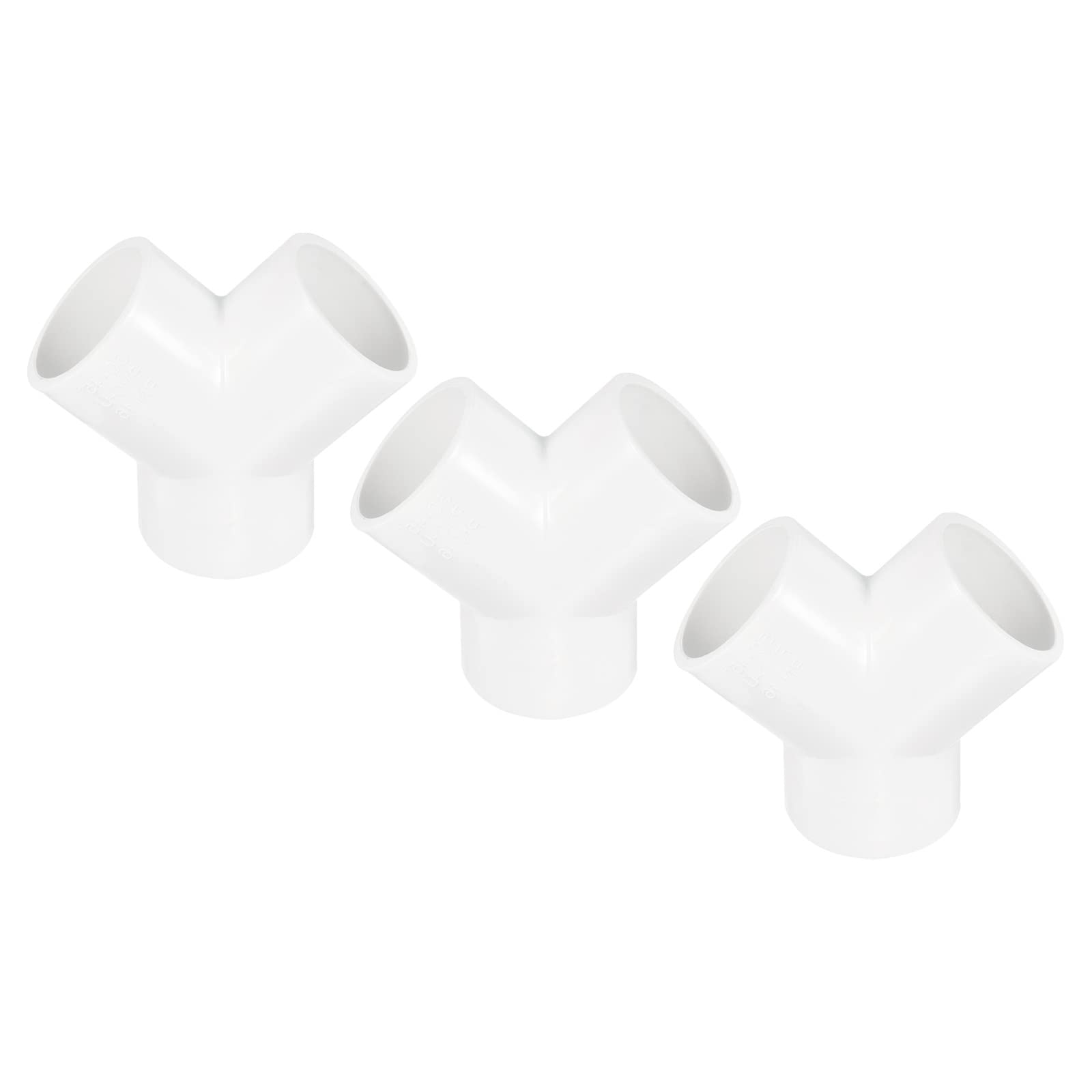 PATIKIL 3pz PVC Tubo Raccordi 2" 3 Vie Y Forma Acqua Tubi Giunto Connettori