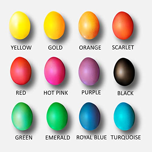 Pysanky Easter Eggs Decorating Dyes, Set of 12, Powder Form, Non Edable, Multicolor