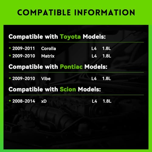 Image of 11385N Alternator 1.8L L4 Replacement for Toyota Corolla 2009-2011, Matrix 09-10, Pontiac Vibe 09-10, Scion xD 08-14, 12897, 1042102800, 0986CR6103, AL3370X, 6-Groove Clutch Pulley, 100 Amp