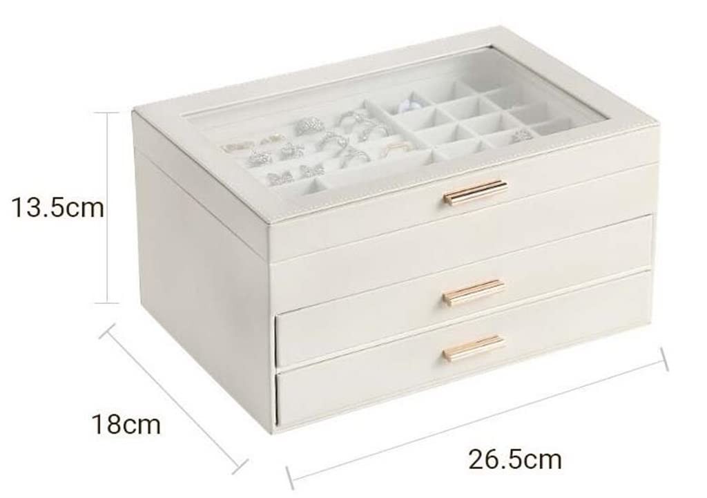 Three Tiered Jewelry Storage Box Necklace Earrings Ring Jewelry Box PU Leather Storage Jewelry Box