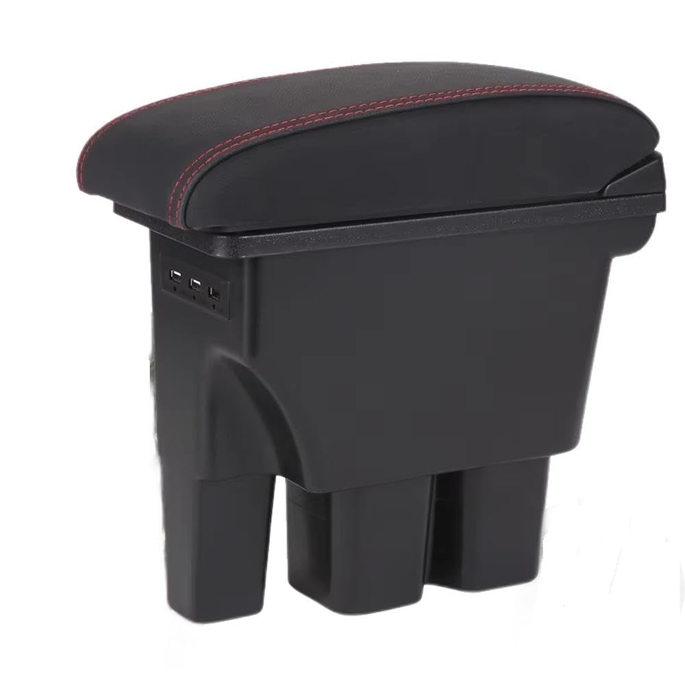 SXQPOCAR For Suzuki Jimny JB74 2018-2024 Car Armrest Box Retrofit Parts Center Console Storage Box Replacement Parts(B1 Black red Corium)