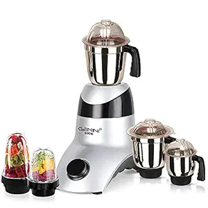Gemini ORNBMGF21 600Watts Mixer Juicer Grinder with 5 Jars (2 Bullets Jar, 1 Liquid Blending Jar, 1 Dry Grinding Jar and 1 Chutney Jar) - Black