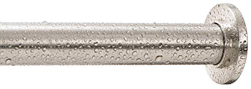 Image of Ivilon Tension Curtain Rod - Spring Tension Rod for Windows or Shower, 36 to 54 Inch. Brushed Nickel