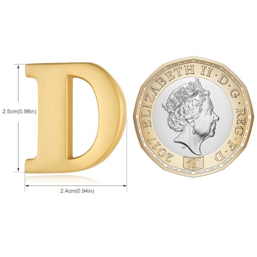 Image of HONEY BEAR Mens Womens Initial Alphabet Letter Lapel Pins Collar Badge Brooches for Business Wedding Graduation Gift Matte Gold 0.59 inches