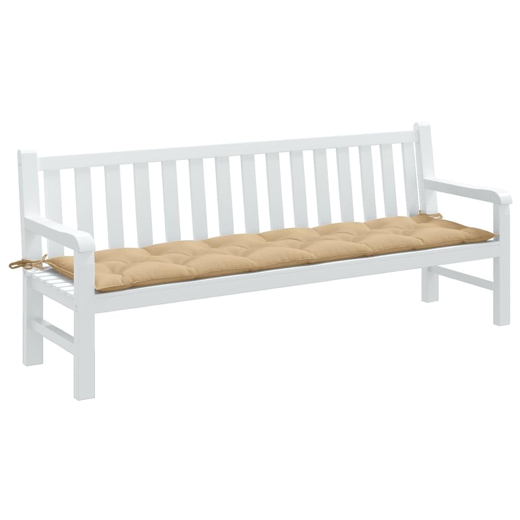 Cuscino per Panca da Giardino Beige Mélange 200x50x7 cm