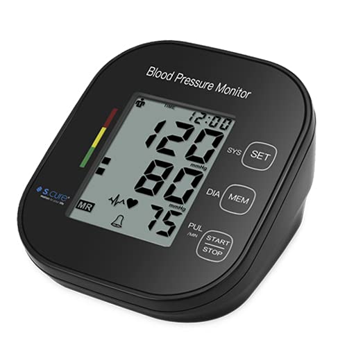 S Cure DG4111 Blood Pressure Monitor, Large Display, WHO Classification, Irregular Heartbeat Indicator, USB Port, 15 x 10 cm-image-21