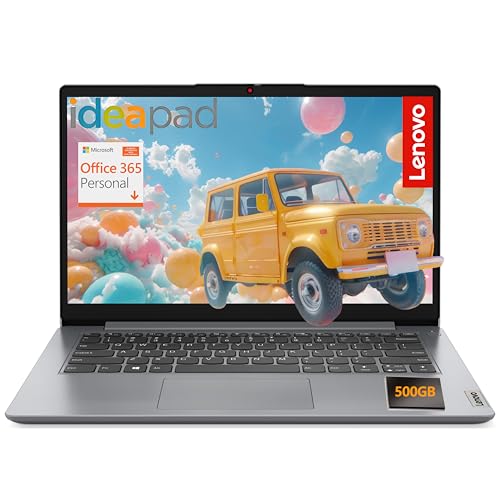 Image of Laptop Computer for Student Home Study, Office 365, Intel Processor, (4GB RAM, 128GB Storage, 500GB External HDD), Portable Design, Long Battery Life & Fast Charging, 14 inch Display, Windows 11 Home
