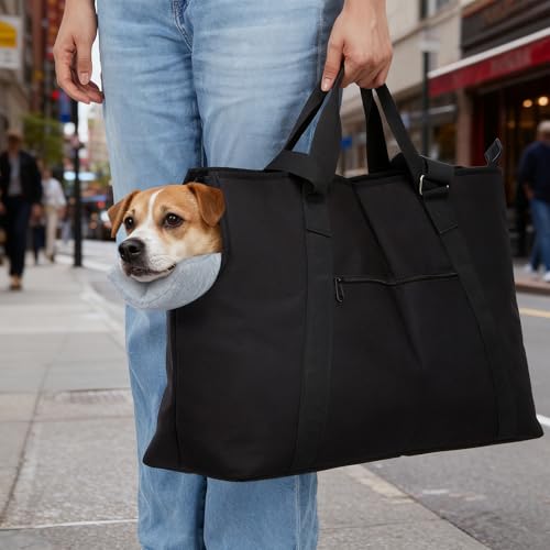 Ownpets Große Hundetragetasche, Träger mit Taschen für Mittelgroße Welpen, Flugzeuggenehmigt, Passt für bis zu 10 kg, Katzen- & Hundetragtasche, Hände-freie Haustier-Tragtasche für Frauen