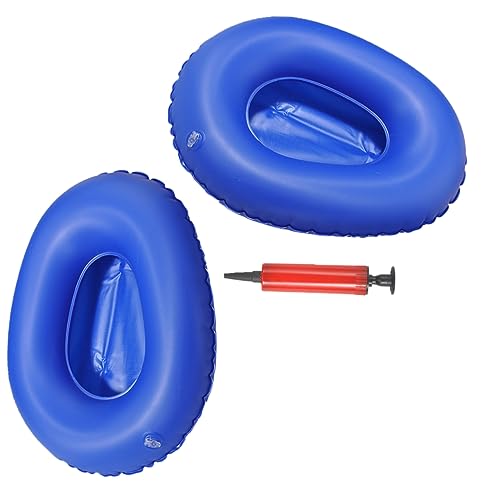 KOMBIUDA 2pcs Portable Inflatable Bedpan for Elderly with Inflator Anti-Bedsore Relief for Men and Women Convenient for Home and Travel Use