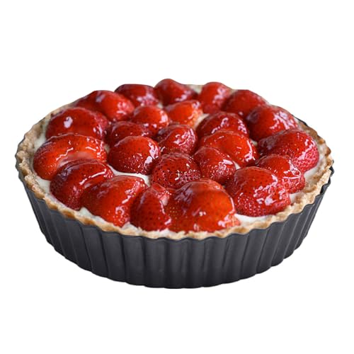 RICHSC-PAN Deep Tart Pan, 9.5 x 2.2 Inches Non-Stick Tall Tart Pan.