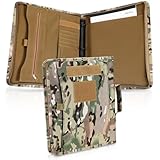 Dimeho Tactical Notebook Portfolio Detachable 3-Ring Binder Multi-Storage Pockets Durable Zipper Closure Planner Contains A4 Letter Paper or Professionals Outdoor Enthusiasts