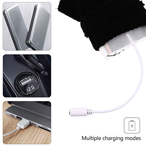 SOLUSTRE 1 par de luvas aquecidas USB elétricas meia dedo luvas de inverno térmicas tricotadas para