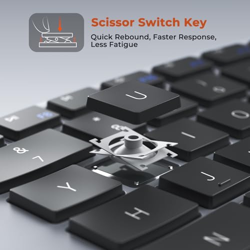 Image of MEETION Wireless Ergonomic Keyboard, Split S-Curve, Bluetooth & 2.4G, Black | Rechargeable full-size keyboard with slim low-profile keys, Bluetooth and 2.4G wireless for Windows, Mac, PC and laptop