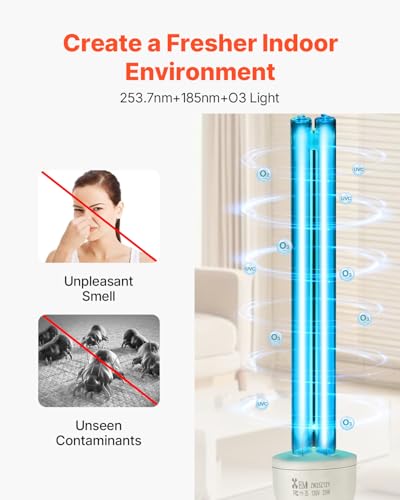 Image of VEVOR Clean Light Bulb, 4 Pack, 25W Replacement Lamp with Ozone, 253.7 nm + 185 nm Wavelength Clean Light Bulb, E27 Universal, for 400 sqft Living Room, Classroom, Office, and Restaurant
