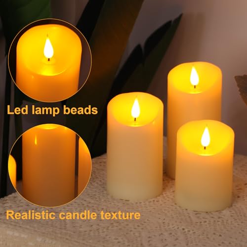 Forever Speed 3er-Set Led Kerzen Aufladbar mit Fernbedienung Timer, Dimmbar Wiederaufladbare Flammenlose Kerzen mit Ladekabel für Party Wohndekoration, Camping, Hochzeiten, Geschenke – Bild 2