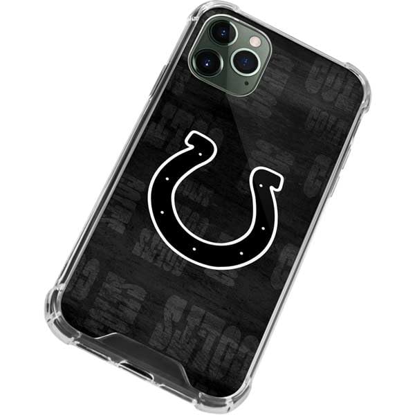 Skinit Clear Phone Case Compatible with iPhone 11 Pro Max - Officially Licensed NFL Indianapolis Colts Black & White Design