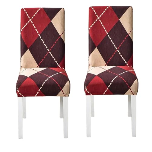 Image of Styleys Chair Covers for Dining Room, Stretch Dining Chair Cover, Washable Spandex Kitchen Chair Slipcovers (Set of 2, Rose Blanket Pattern, SD3224)