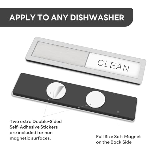 KitchenTour Dishwasher Magnet Clean Dirty Sign, Premium Stainless Steel Clean Dirty Magnet for Dishwasher Funny, Strong Magnet Non-Scratch Dishwasher Sign Kitchen Decor and Accessories by K KitchenTour - Image 5