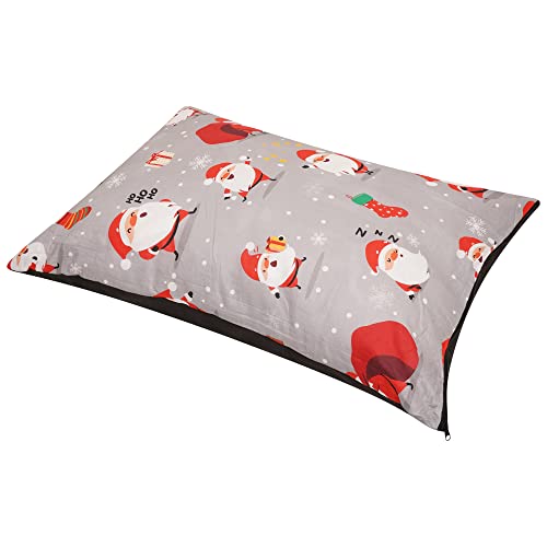 CnA Stores - Large Festive Christmas Pet Bed For Dogs - Easy Care Zipped Removable Cover - 90cm x 70cm (GREY)
