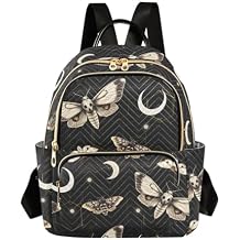 ALAZA Travel Backpack Purse for Women Fashion Anti-theft Work Casual Death Moth Butterfly Daypack Shoulder Bag Medium Size