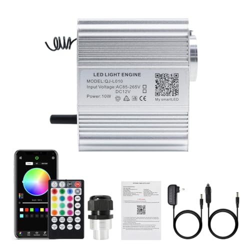 Image of AKEPO 10W Twinkle Fiber Optic Light Engine Light Source, APP Control + Music Activated + 28-Key Remote Control for Car Stars Headliner and Home Star Ceiling Kit
