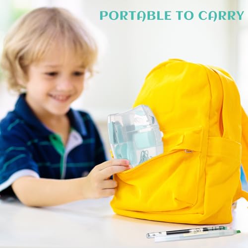 Colarr Mini Office Supply Kit Includes Stapler Tape Dispenser Staple Remover Paper Clips Scissor Staples Pen Sharpener Note Small Telescopic Knife for Office and School Clerk Student (Green) - Thumbnail 7