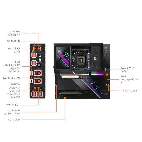 GIGABYTE Z890 AORUS Xtreme AI TOP Intel Core Ultra (Series 2) LGA 1851 Motherboard, E-ATX, DDR5, 4X M.2, PCIe 5.0, Thunderbolt 5, WIFI7, 10GbE LAN, EZ-Latch by GIGABYTE - Image 5