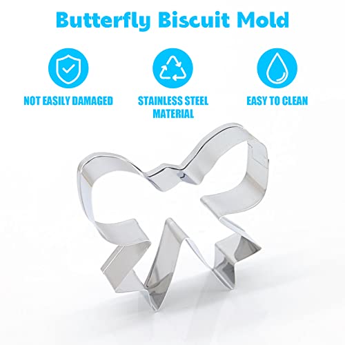 Bow-Knot Biscuit Cookie Cutter | Bow Cookie Cutter | Stainless Steel Biscuit Mold - Baking Fun | Non-Deformable Design | Bowtie Ribbon Cookie Cutter | Ideal For Kids & Adults #TOP5