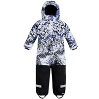 Gogokids Wasserdichte Schneeanzüge Kinder - Kleinkind Warme Skianzüge Overalls mit Abnehmbarem Hut & Reißverschlusstasche, Kinder Thermische Skijacke Winterkleidung für Jung Mädchen 3-9 Jahre