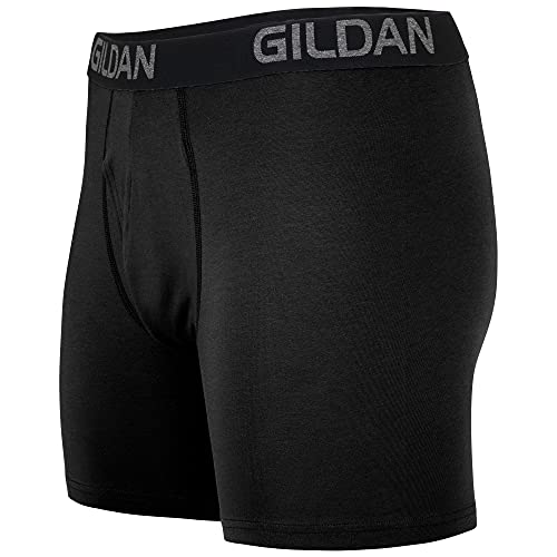 Gildan Men's Underwear Cotton Stretch Boxer Briefs, Multipack, Blk/Heather Navy/Stripe/Heather Red (5-Pack), X-Large #TOP3