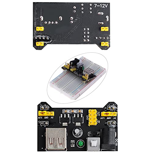 Image of 400 Tie Point Breadboard Power Module Alligator Clip to Jumper Wire | DIYmalls 400 Tie Point Solderless Breadboard + MB102 Power Supply Module 3.3V 5V + Alligator Clip to Jumper Wire 20cm