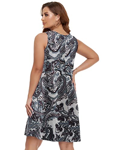 Image of BELAROI Summer Dresses for Women Beach Tshirt Sundress V Neck Casual Swing Tank Dress Swimsuit Cover Ups Pockets
