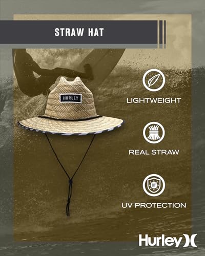 Image of Hurley Men's Straw Hat - Bayside Lifeguard Straw Sun Hat