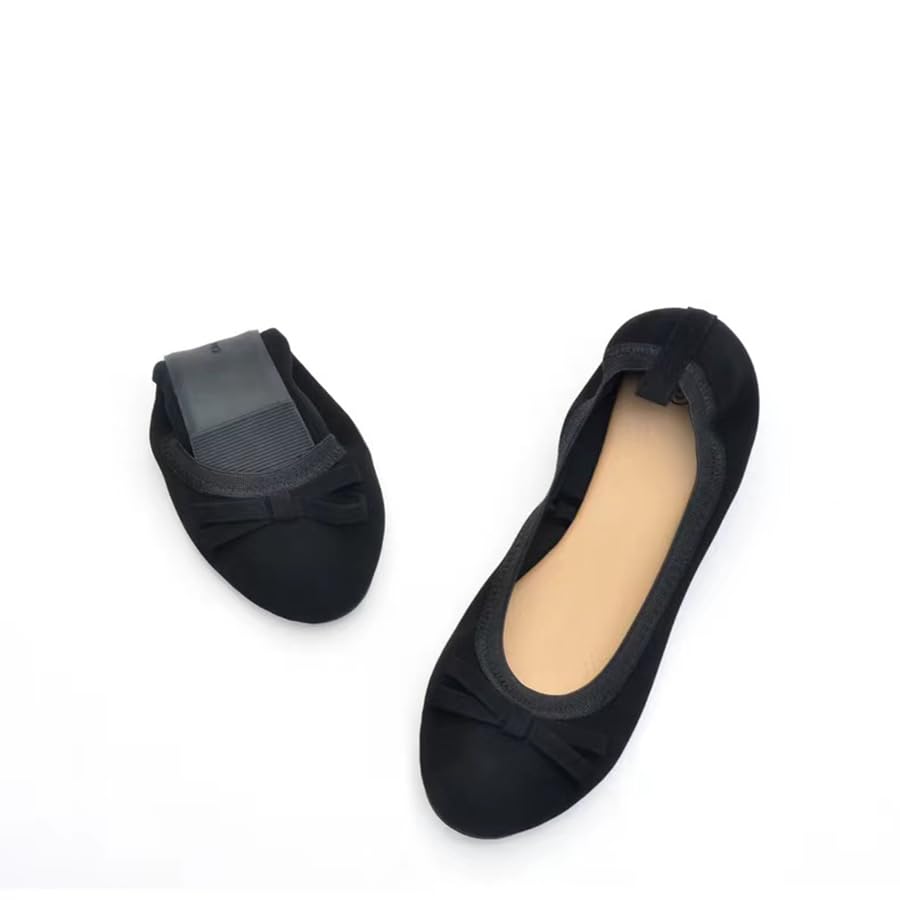 Womens Ballet Flats Shoes Bow Omelet Shoes Comfortable PU Leather Slip on Shoes for Women4