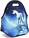ICOLOR White Unicorn Insulated Neoprene Lunch Bag Tote Handbag lunchbox Food Container Gourmet Tote Cooler warm Pouch For School work Office
