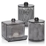 Tbestmax 3 Pack Qtips Dispenser Bathroom Container, 10/12 oz Big Cotton Ball Holder, Apothecary Jar Organizer...
