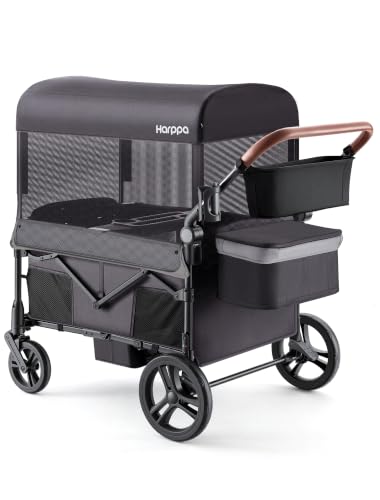 Harppa Remy XL Wagon Stroller for 4 Kids, 280Ibs Capacity with 4 Seater