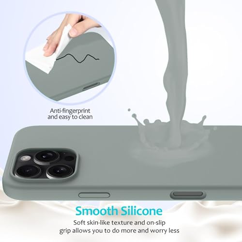 Image of FIRST MART Silicone Back Case for iPhone 16 Pro, Soft-Touch Phone Back Cover for Apple iPhone 16 Pro - Dark Gray