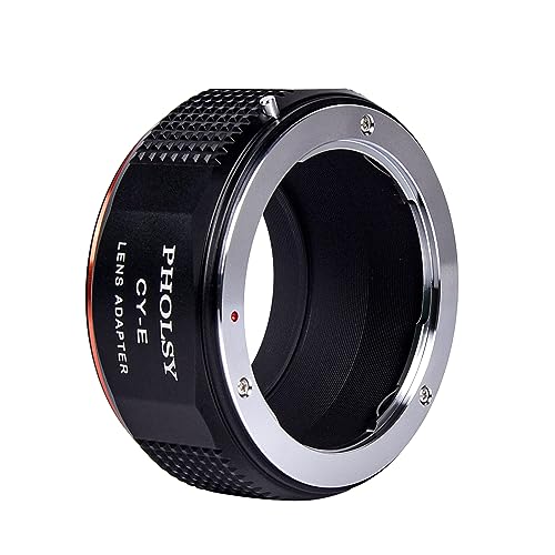 Adaptador de lente PHOLSY compatible con lentes Contax Yashica CY para cámaras Sony E | Convertidor de montaje manual compatible con Contax a Sony E, Yashica a Sony E, CY a E, CY a NEX miniatura 5