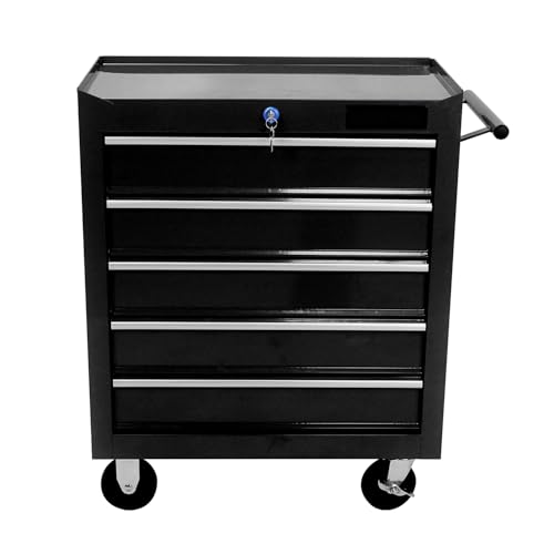 5 Drawer Tool Chest, Tool Storage Cabinet for Garage Storage with 4 Wheels and Locking System,Black
