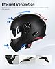 ILM 159BT Bluetooth Modular Motorcycle Helmet 2-3 Riders Intercom Full Face Flip up Casco DOT with Face Mask (MatteBlack, L)