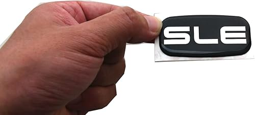Miniatura 6 de 2 emblemas de cabina SLE con logotipo 3D de repuesto para Silverado Tahoe Suburban 15036134 Pickup Truck SUV (cromado)