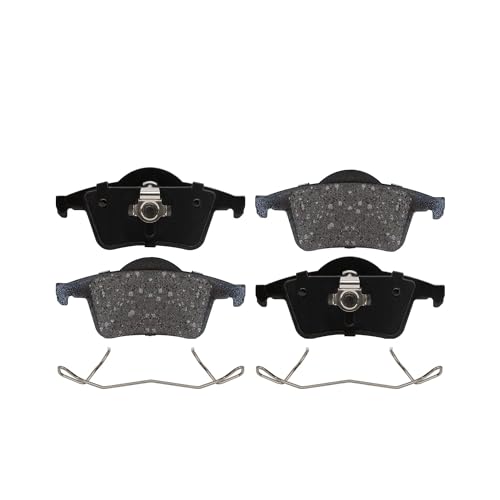Image of Detroit Axle - REAR Brake Kit for Volvo 2001-2009 S60, 1999-2006 S80, 2003-2007 XC70, 2001-2009 V70 Drilled & Slotted Disc Brake Rotors Replacement Ceramic Brakes Pads