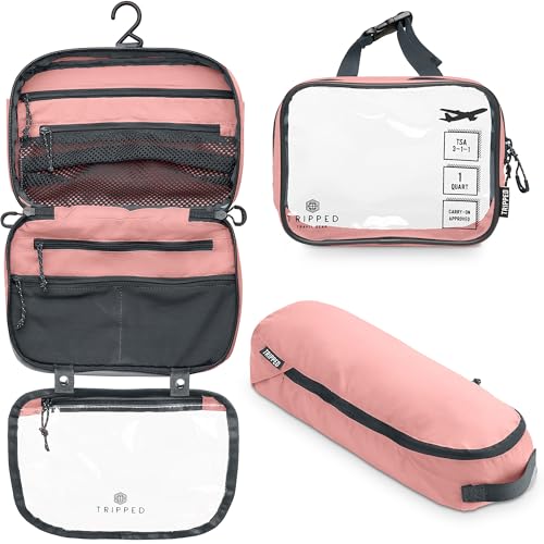 Trousse de toilette voyage suspendre avec pochette liquide TSA étanche et ultra légère