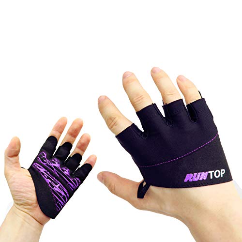RUNTOP Guantes de entrenamiento para levantamiento de pesas con acolchado de silicona, guantes de ejercicio, perfectos para mujeres y hombres, entrenamiento de crossfit, levantamiento de pesas