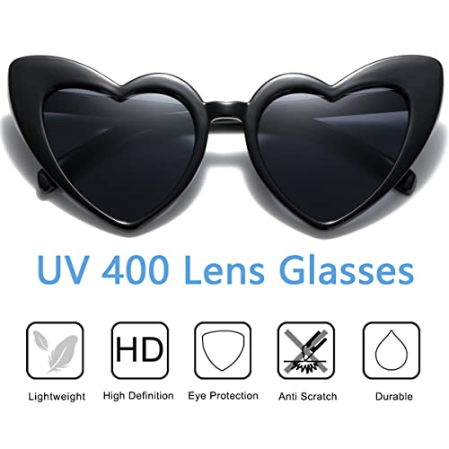 Heart Shaped Sunglasses for Women,Vintage Cat Eye Mod Style Retro Glasses UV4008805-purple4