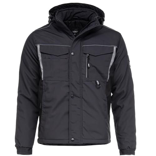 BWOLF DRIFT ICE Arbeitsjacke Herren Winter Arbeitsjacke Herren Wasserdicht Reflektierende Jacke Herren (DE/NL/SE/PL Alphanumerisch 3XL Regular Regular Grau/Schwarz)