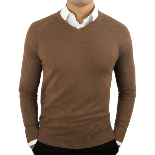 Men‘S Autumn Winter Business Casual Sweater Knit Woolen Pullover V Neck Sweater Pullover Tops