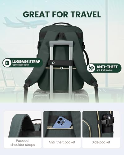 Image of LOVEVOOK 50L Travel Backpack Flight Approved Carry on Backpack,3 Packing Cubes,Waterproof Personal Item Travel Bag,TSA Carry on Luggage Suitcase Travel Essentials,Gifts for Women & Men,fits 18 inch Laptop