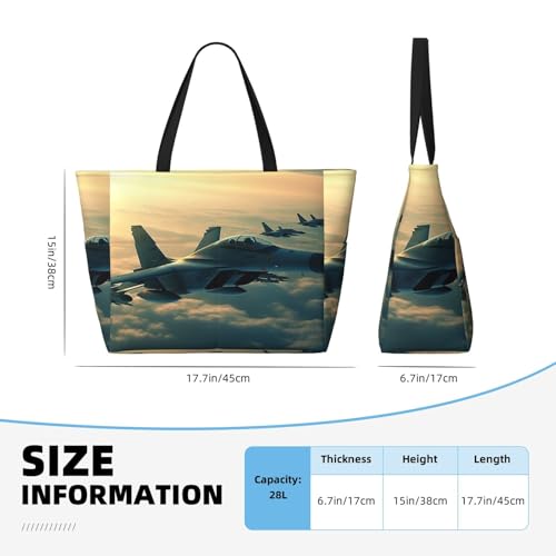 Beach Bags For Women Large Waterproof Sandproof Beach Tote Bag Lightweight Zipper Carry On Bag Aircraft Fighter Jets Pool Bag For Gym Travel Vocation4